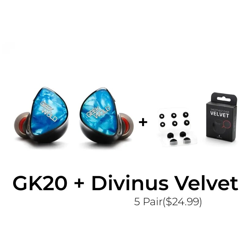 Geek Wold GK20 IEMs 3BA + 2DD + 2PZT Hybrid Driver Earphones