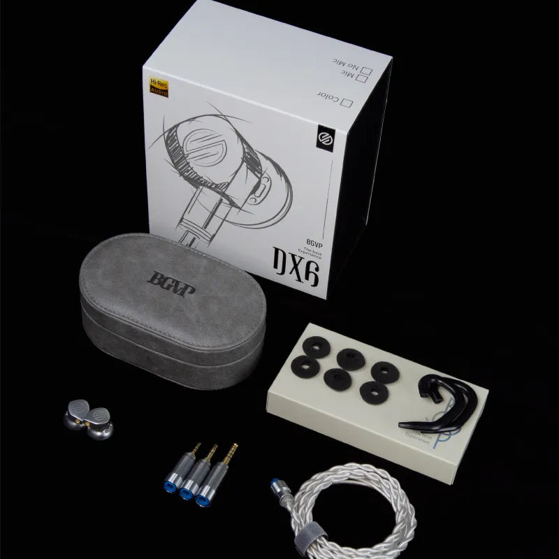 BGVP DX6 Wired HiFi Bass Metal Flat Head Earplugs