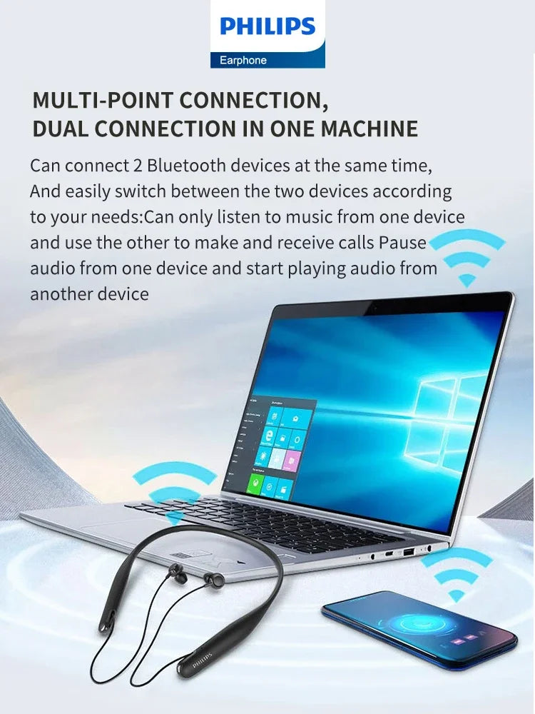 Philips TAN1207 Earphone Bluetooth 5.0 Neck mounted Headset