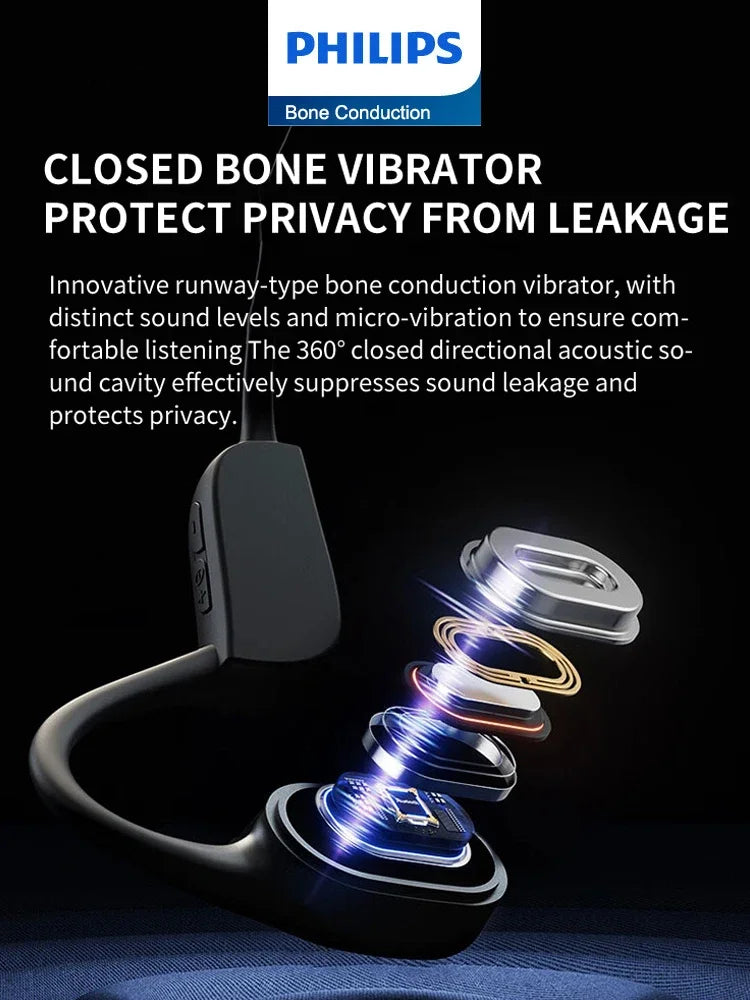 Philips TAA3609 Bone Conduction Headphone Wireless Bluetooth Sports Earbuds
