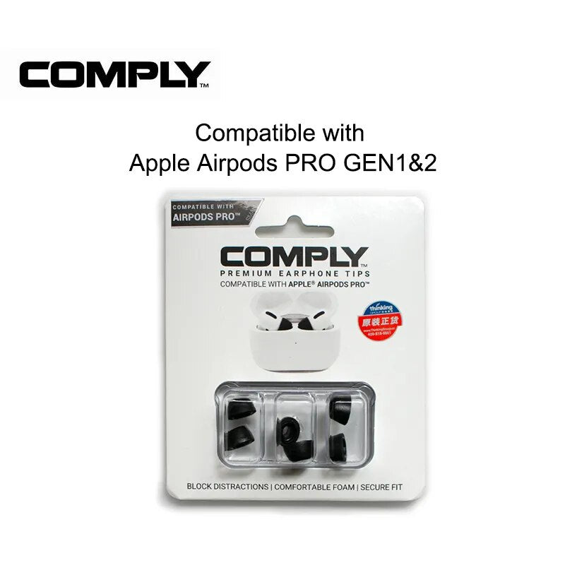 COMPLY Premium Earphone Foam TIPS Compatible for Apple Airpods