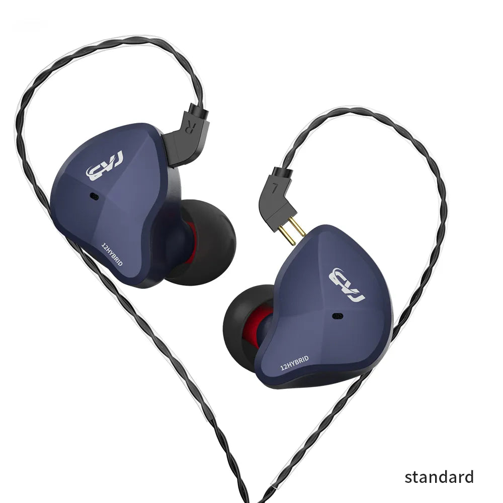 CVJ CSN Wire Earphones 5BA + 1DD Hybrid Headset HIFI Monitor Earburds