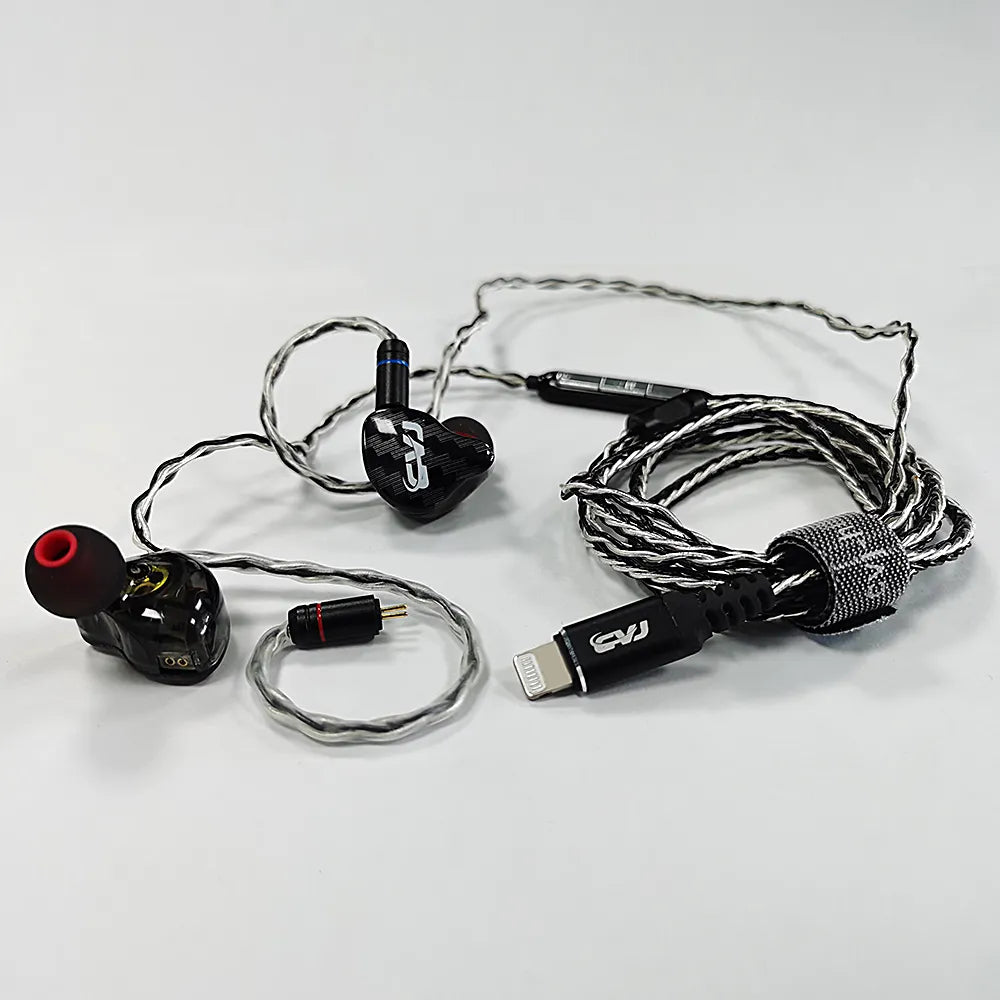 CVJ CVM 1DD+1BA Earphones Replaceable Cable Four Unit HIFI Headsets