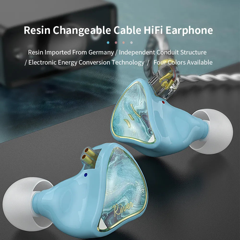 CVJ HIFI Bass Wire Earbuds In Ear Resin Earphones