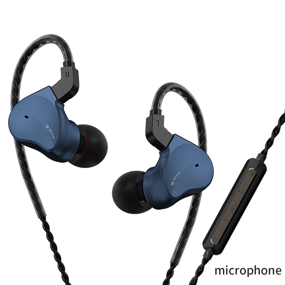 CVJ Mirror Headphone 2BA+1DD-Hybrid Metal High Fidelity Sports Earphones