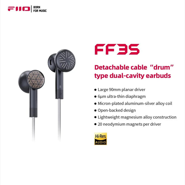 FiiO FF3S Dynamic Driver Wred HIFI Earbud Earphone