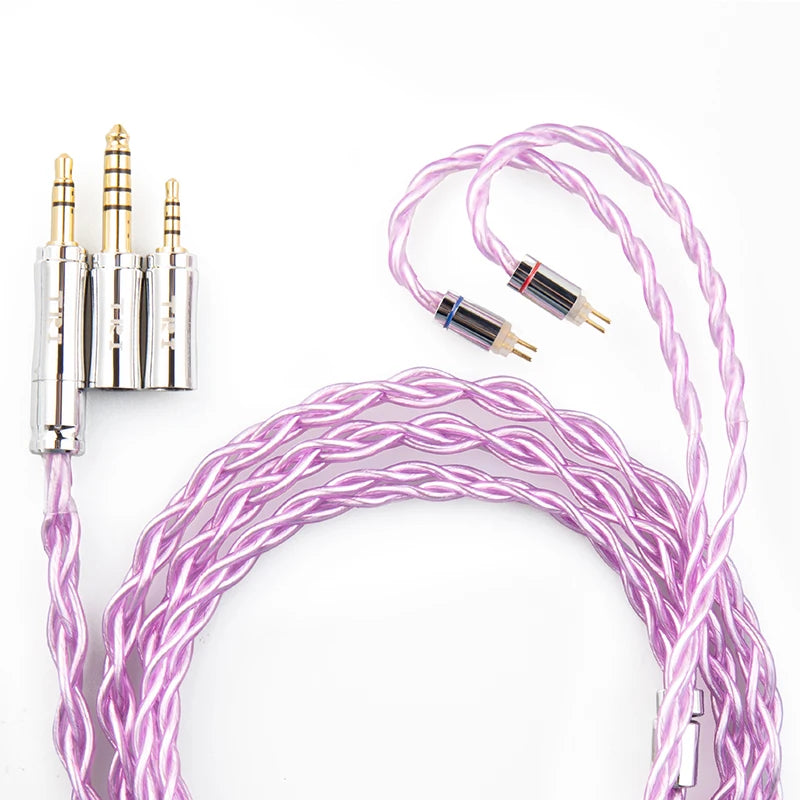 KBEAR TR10 4 Core 4/5N Oxygen Free Copper Silver Plated Upgraded Earphone Cable