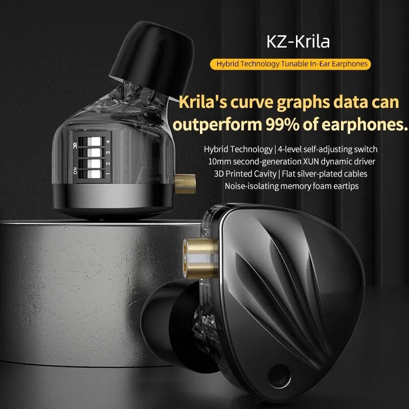 KZ Krila 10mm Second Generation XUN Dynamic Driver Wired Headphone