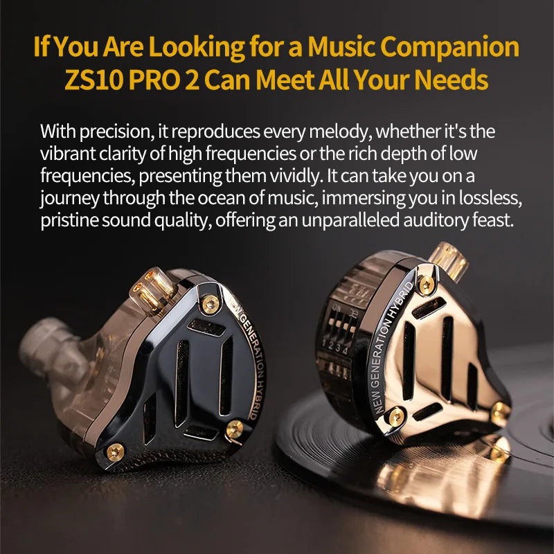 KZ ZS10 Pro 2 Metal Earphone HIFI In Ear Bass Earbud