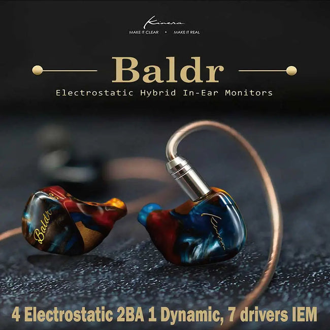 Kinera Baldr Earphones 4EST+1DD+2BA Hybrid Driver In Ear Monitors