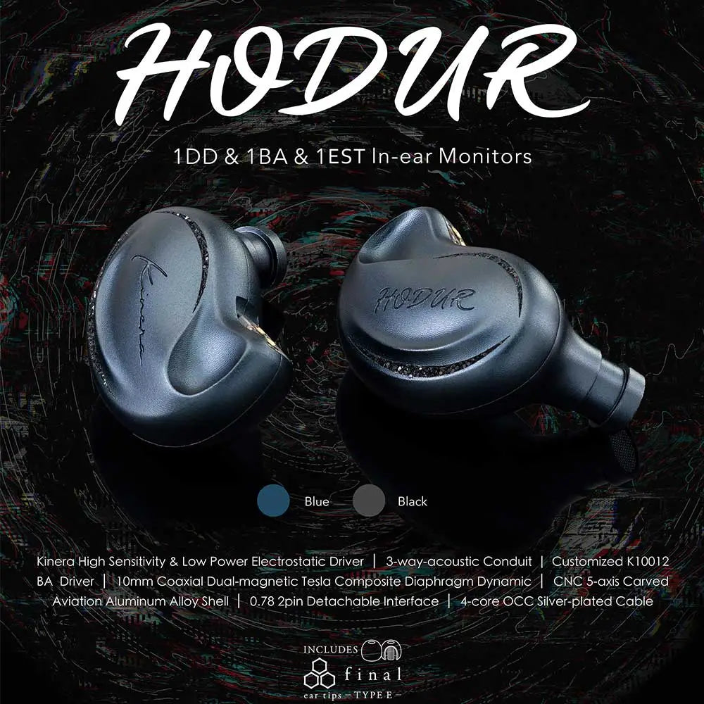 Kinera Hodur Earphone 1DD+1BA+1EST Hybrid Drivers In-Ear Monitors