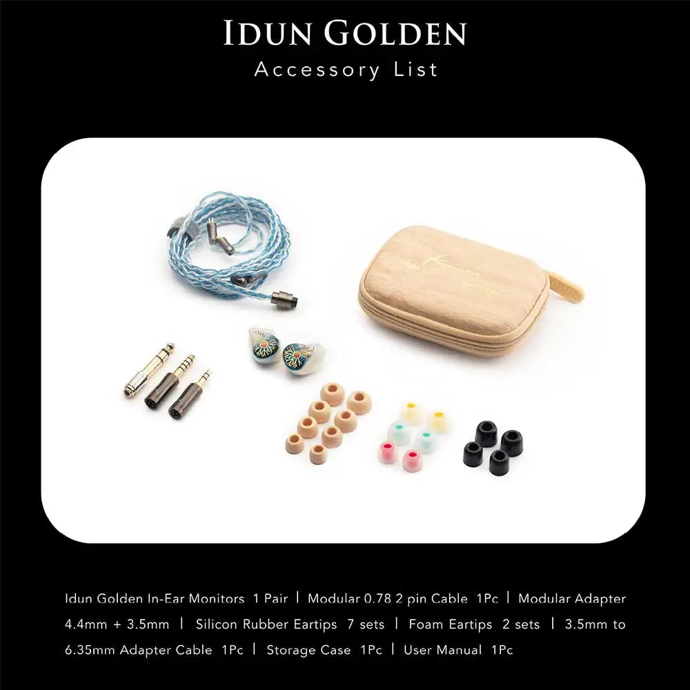 Kinera Idun Golden Earphones 2BA+1DD Hand Painted In Ear Headphone