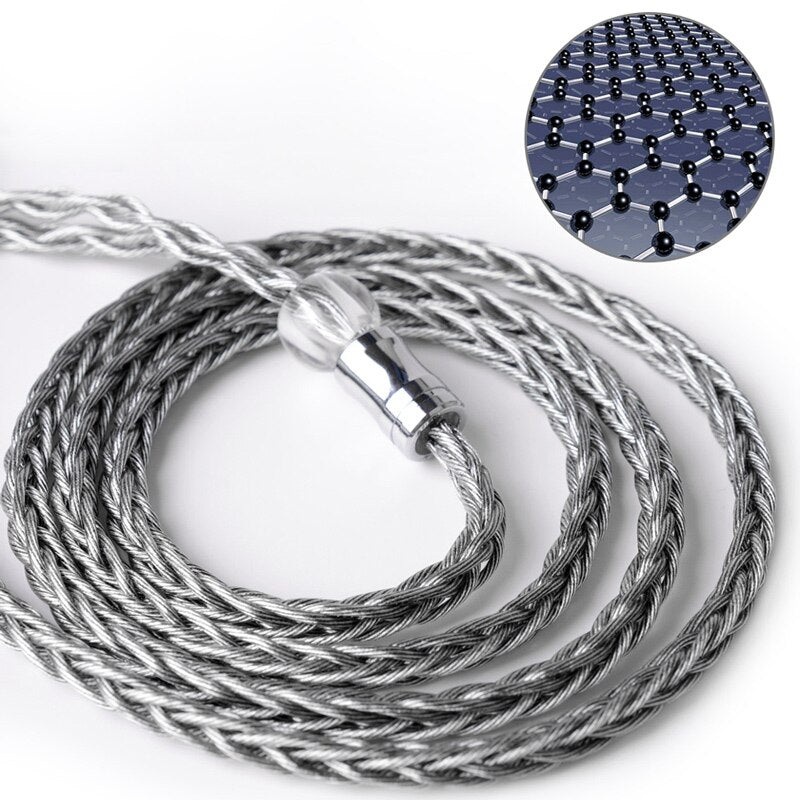 NICEHCK DarkJade 8 Strands Graphene Silver Plated OCC Earphone Cable