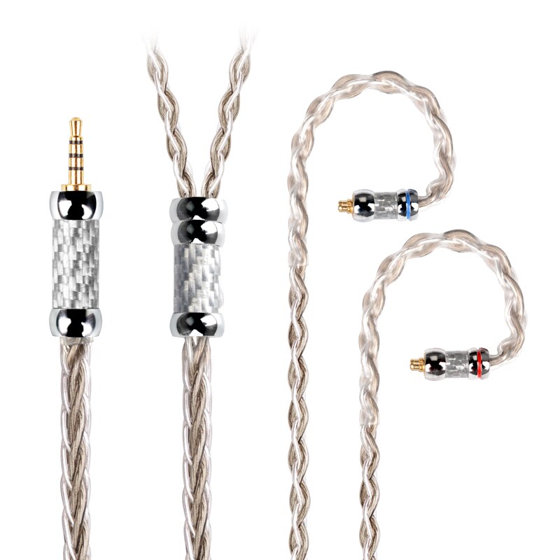 NiceHCK SilverCat 8 Strands Silver Plated Alloy HIFI Earphone Upgrade Cable