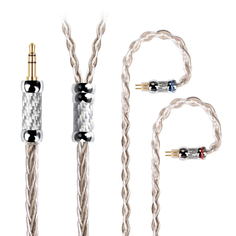 NiceHCK SilverCat 8 Strands Silver Plated Alloy HIFI Earphone