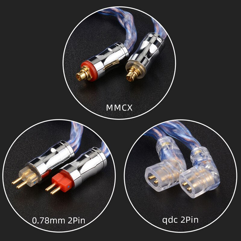 NiceHCK SpaceCloud 6N silver plated OCC+7N Earphone Upgrade Cable