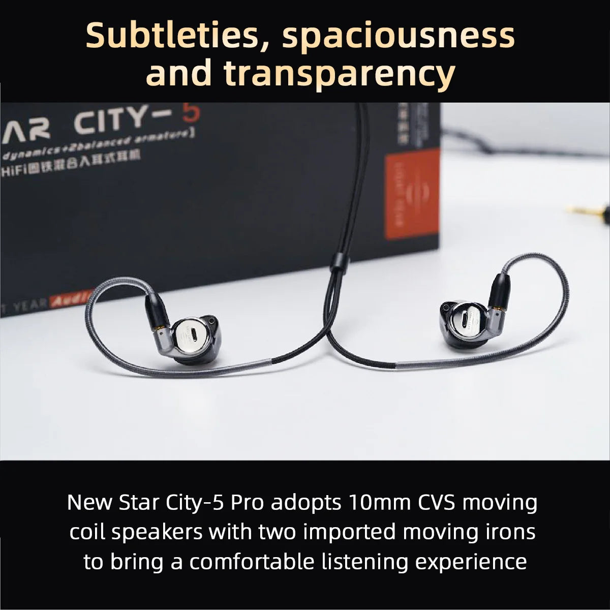 Rose Technics Star City 5 Pro Flagship 1DD+2BA HiFi Hybrid In-Ear Monitor