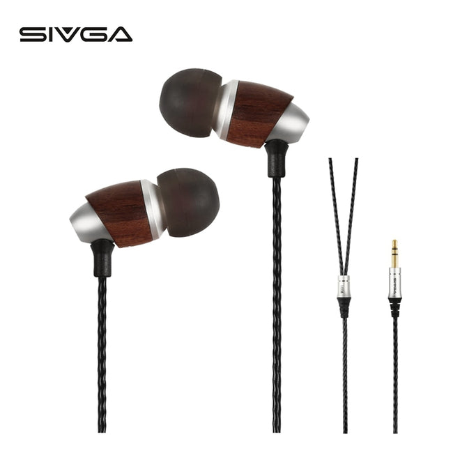 SIVGA M001 Wooden Piston Earbud Sport In-Ear Earphone