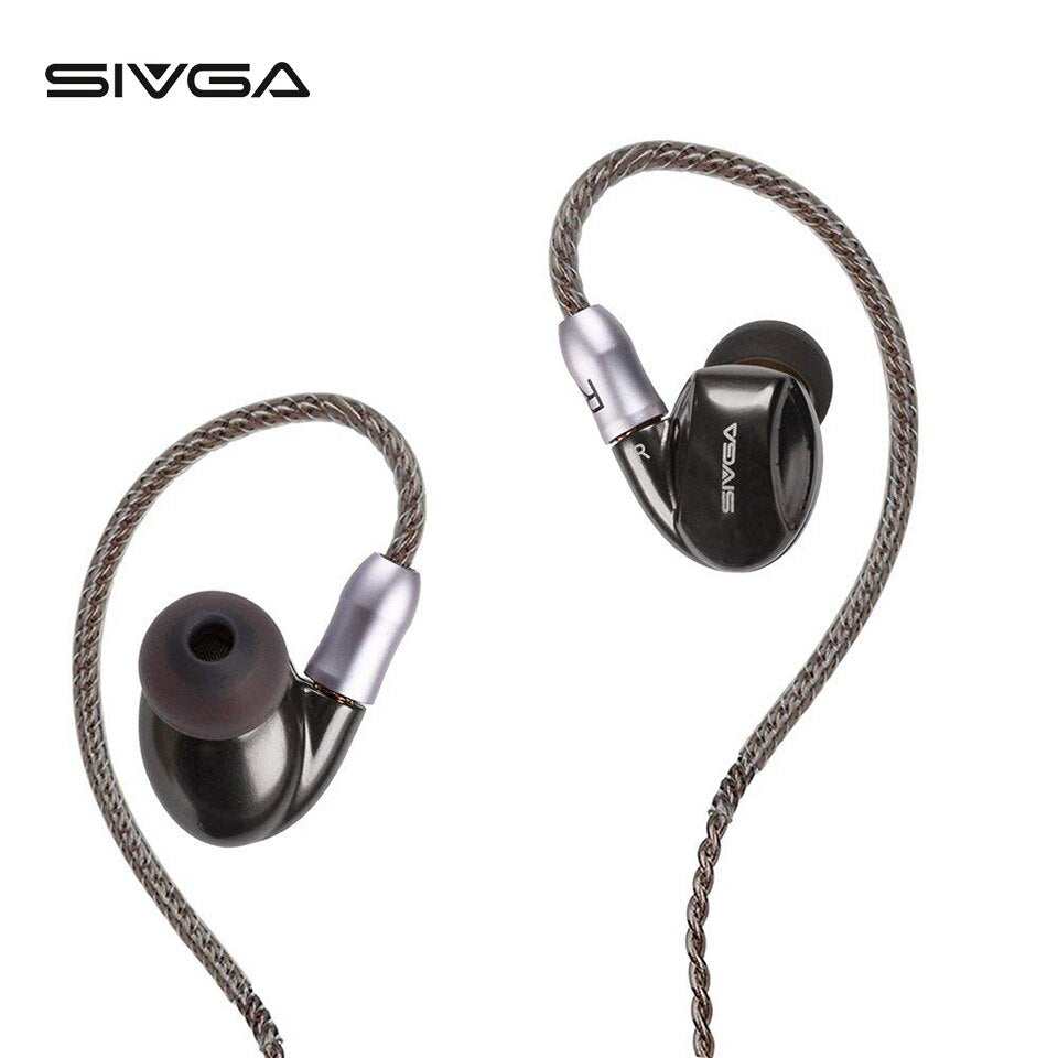 SIVGA SM003 HiFi Stereo Metal Dual Drivers Sport In-ear Earphones