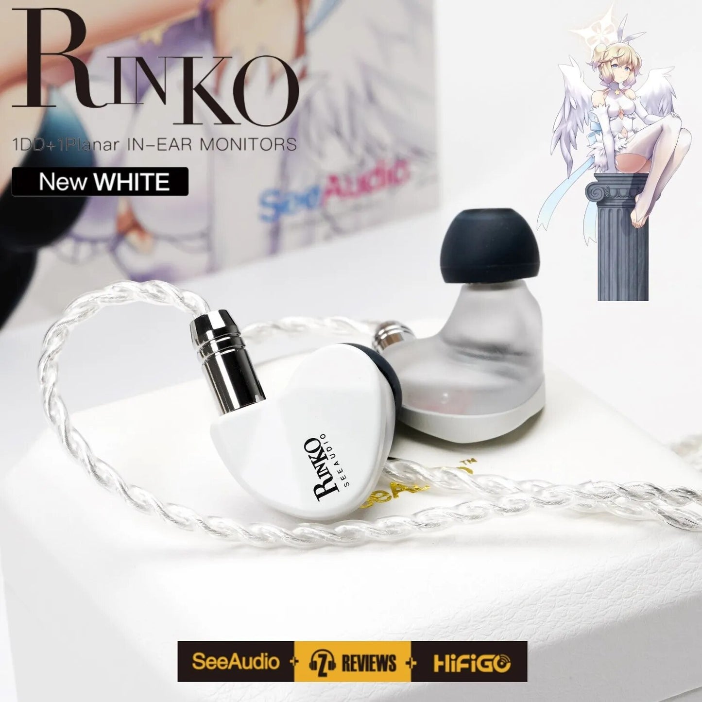 SeeAudio x Z Review White Rinko Hybrid Earphone 1DD+1Planar In-ear Monitors