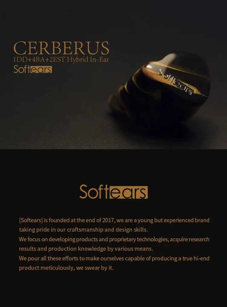 SoftEars CERBERUS 1DD+4BA+2EST Hybrid Drivers HiFi Earbuds
