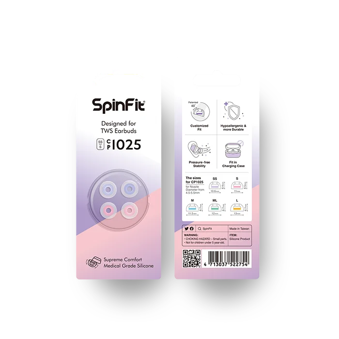 SpinFit CP1025 TWS Silicone Patented Ear Tips