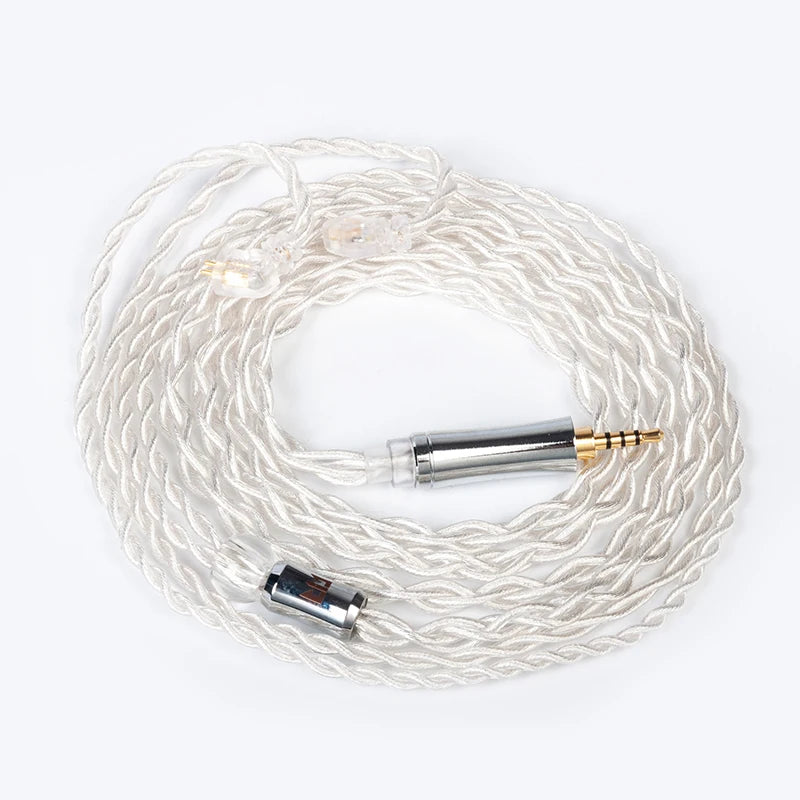 TRI Through 4 Core 5N Single Crystal Copper Silver-plated Earphone Cable