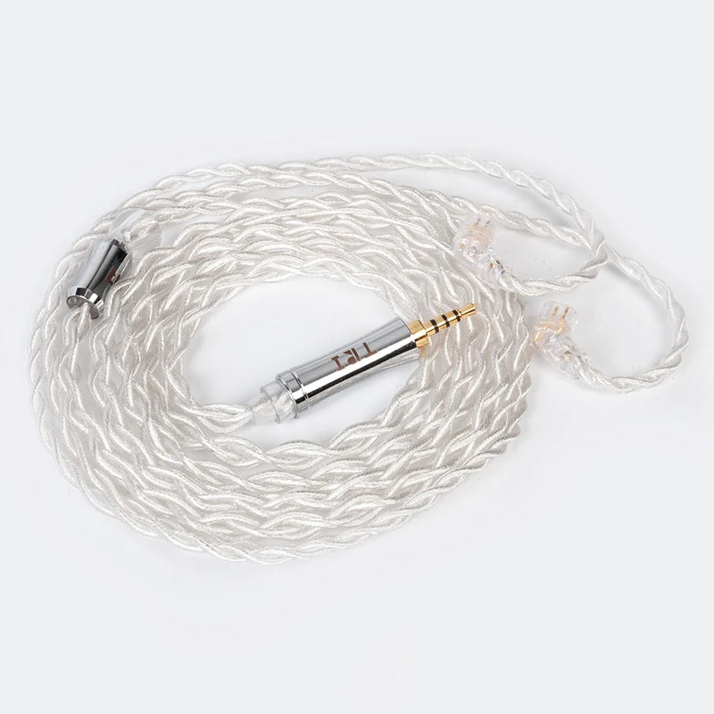 TRI Through 4 Core 5N Single Crystal Copper Silver-plated Earphone Cable