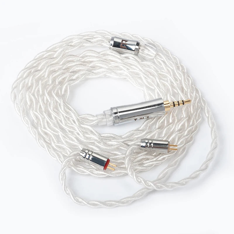 TRI Through 4 Core 5N Single Crystal Copper Silver-plated Earphone Cable