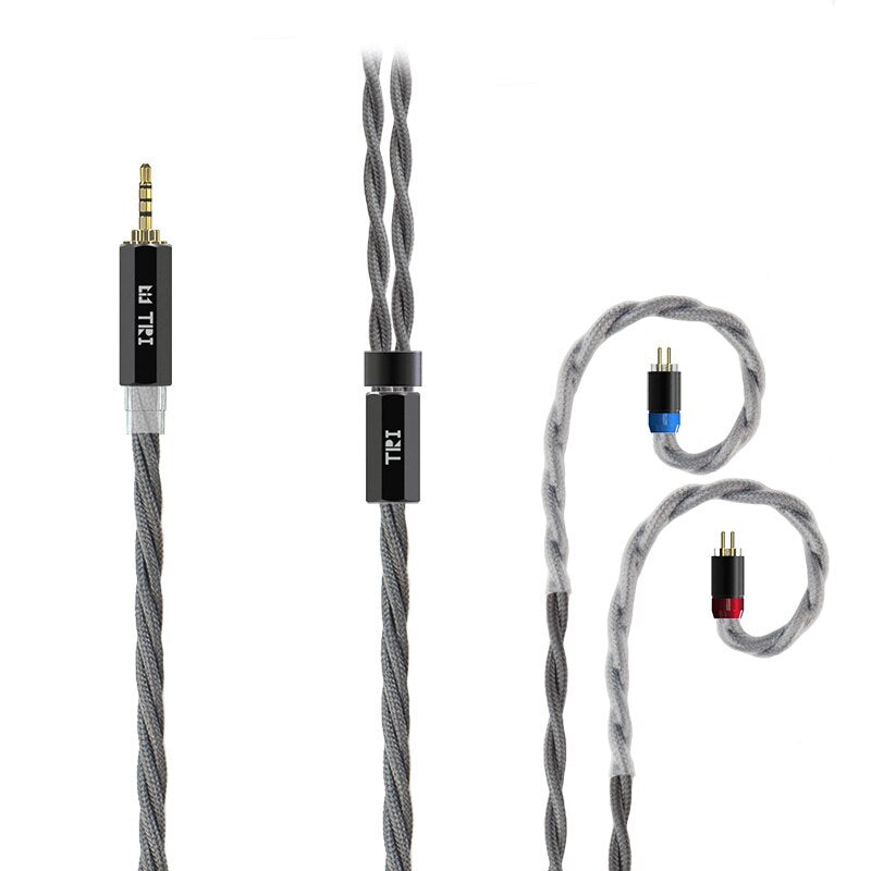 TRI Wolfram 4 Core OFC Shielding Pure Silver Upgrade Earphone Cable