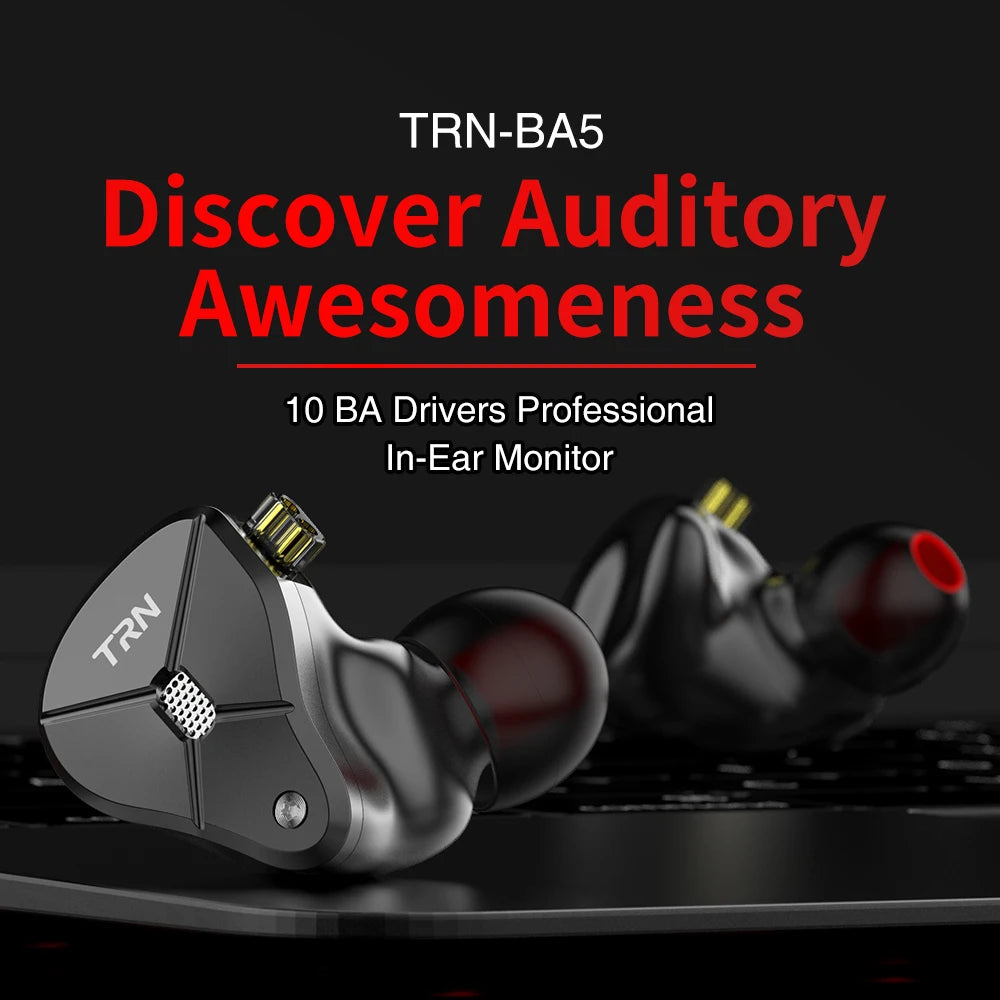 TRN BA5 10 Balance Amarture Driver Unit HIFI DJ Monitor Earphone