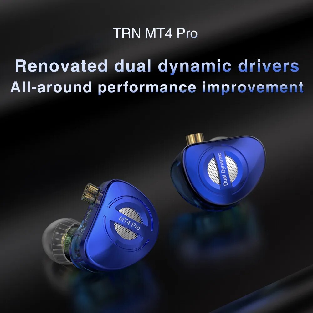 TRN MT4 PRO 2DD High-Performance Dual Dynamic In Ear Earphone