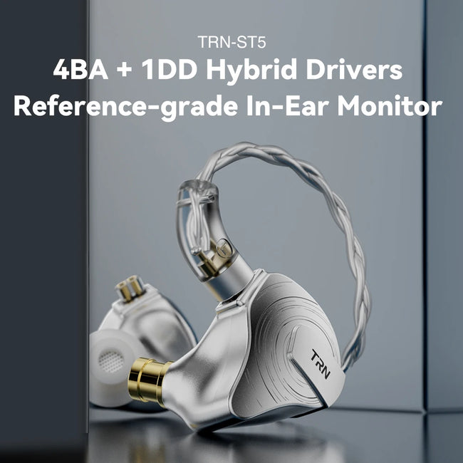 TRN ST5 4BA+1DD Hybrid Hanging In Ear Headset
