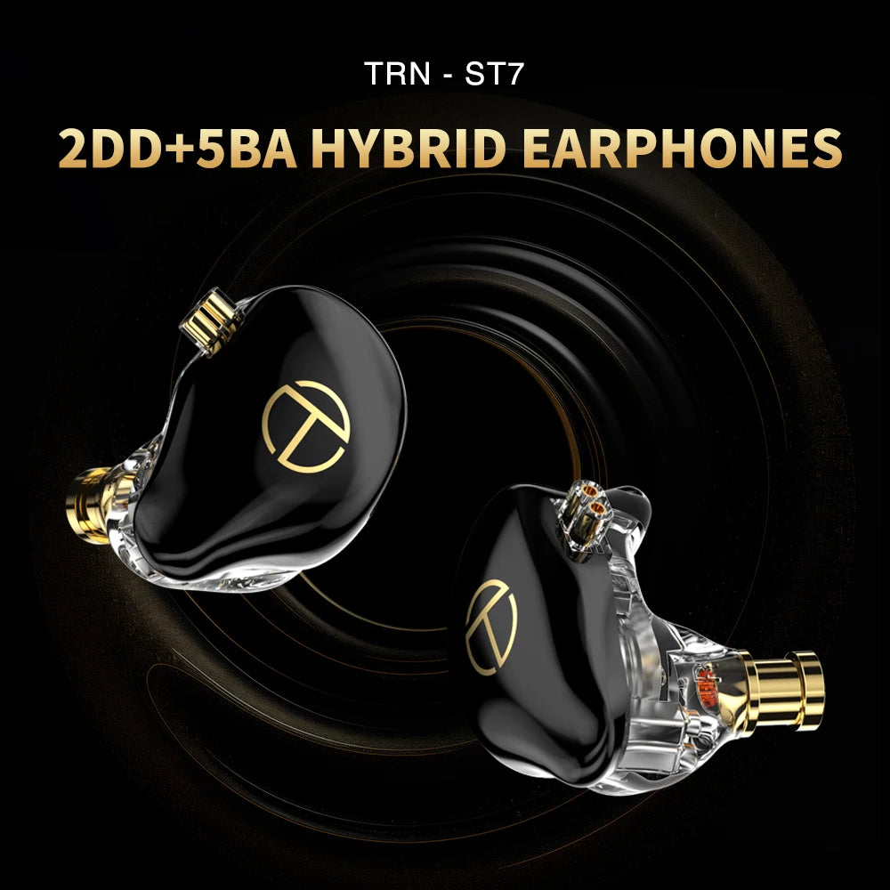 TRN ST7 2DD+5BA Hybrid Earphones Sport Noise Cancelling Headsets