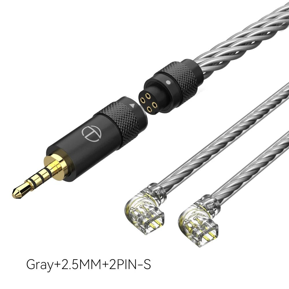 TRN T2 Pro 16 Core Earphones Silver Plated HIFI Upgrade Cable